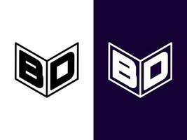 lettera iniziale bd design del logo 3d minimalista e moderno vettore