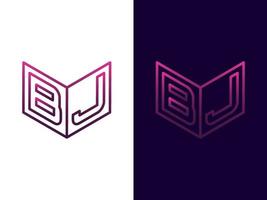 lettera iniziale bj design minimalista e moderno del logo 3d vettore