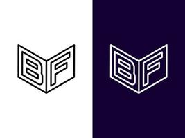 lettera iniziale bf design del logo 3d minimalista e moderno vettore