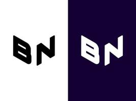 lettera iniziale bn design del logo 3d minimalista e moderno vettore