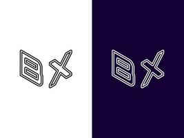 lettera iniziale bx design del logo 3d minimalista e moderno vettore