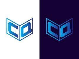 lettera iniziale cq design minimalista e moderno del logo 3d vettore