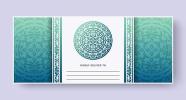 modello di carta decorativa mandala blu vettore