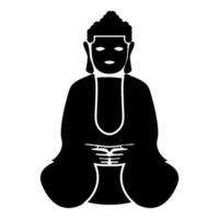 icona buddha colore nero illustrazione stile piatto semplice immagine vettore