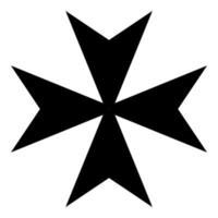 icona croce maltese colore nero illustrazione stile piatto semplice immagine vettore