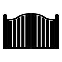 icona del cancello vecchio colore nero illustrazione stile piatto semplice immagine vettore