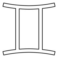 icona simbolo gemello colore nero illustrazione stile piatto semplice immagine vettore