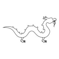 icona del drago cinese colore nero illustrazione stile piatto semplice immagine vettore