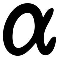 simbolo alfa icona colore nero illustrazione stile piatto semplice immagine vettore