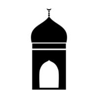 icona di colore nero moschea. vettore