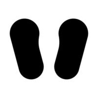 impronta del bambino nelle calzature è un'icona nera. vettore