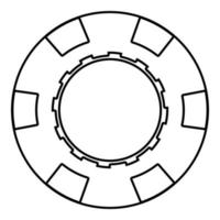 icona del chip del casinò colore nero illustrazione stile piatto semplice immagine vettore