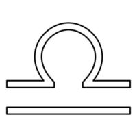 simbolo della bilancia icona dello zodiaco colore nero illustrazione stile piatto semplice immagine vettore