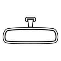 icona dello specchietto retrovisore colore nero illustrazione stile piatto semplice immagine vettore
