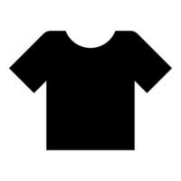 icona t-shirt colore nero illustrazione stile piatto semplice immagine vettore