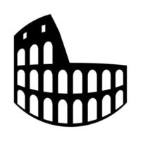 Colosseo è un'icona nera. vettore