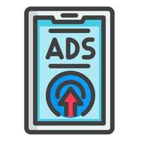 marketing digitale illustrazione icona annunci di marketing vettore