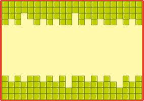 Modello di cornice con sfondo verde blocchi vettore