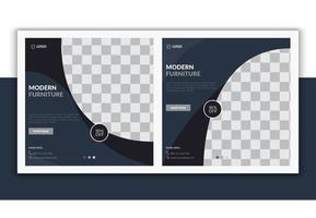 modello di post sui social media di interior design vettore