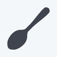 cucchiaio icona - stile glifo - illustrazione semplice, tratto modificabile buono per la presentazione vettore