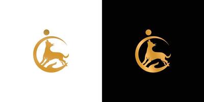 design del logo per la cura degli animali semplice e moderno vettore