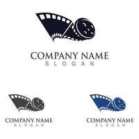 film film striscia logo modello vettore isolato illustrazione sfondo bianco