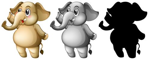 Set di caratteri elefante vettore