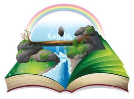 Libro sulle cascate vettore