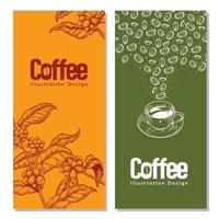 illustrazione del caffè per il design di banner e poster vettore