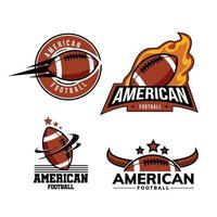 design del modello di logo di football americano vettore