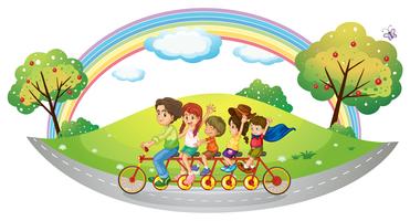 I bambini vanno in bicicletta vettore