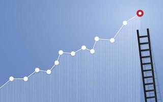 concetto di business, scala sul grafico in alto vettore