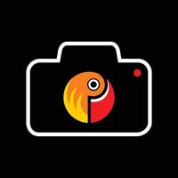 logo fotocamera piccioncino icona minimalista simbolo vettore design piatto