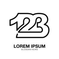 logo 123 design piatto simbolo vettore icona minimalista