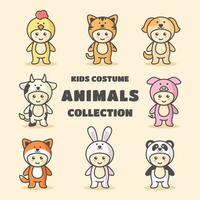 simpatici animali costume set illustrazione vettoriale