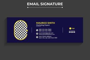 firma e-mail moderna professionale o modello di piè di pagina e-mail design pro vettore