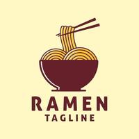 modello di logo ramen, adatto per il logo di ristoranti e bar vettore