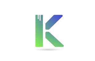k verde alfabeto lettera icona logo. design creativo per affari o aziende vettore
