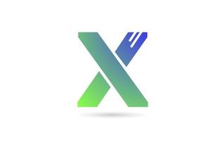 x verde alfabeto lettera icona logo. design creativo per affari o aziende vettore