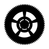 icona della ruota dell'auto colore nero illustrazione vettoriale immagine stile piatto