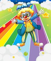 Un clown sulla strada colorata vettore
