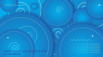 sfondo astratto moderno cerchi grafica futuristica. sfondo blu con linee a spirale. illustrazione di sfondo astratto vettoriale. vettore