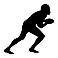 icona del giocatore di football americano colore nero illustrazione vettoriale immagine stile piatto