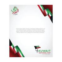 celebrazione della bandiera della giornata nazionale del kuwait vettore