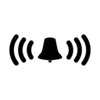 icona della campana che squilla colore nero illustrazione vettoriale immagine stile piatto