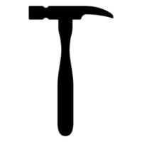 icona martello colore nero illustrazione vettoriale immagine stile piatto