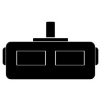 icona nera nera del casco di realtà virtuale. vettore
