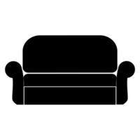 icona divano colore nero illustrazione vettoriale immagine stile piatto