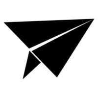 icona dell'aeroplano di carta colore nero illustrazione vettoriale immagine stile piatto