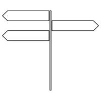 segno di direzione contorno icona linea colore nero illustrazione vettoriale immagine stile piatto sottile